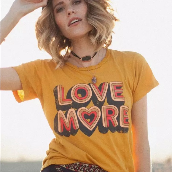 Tops - Boho vintage style love more groovy graphic tee